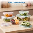 thumbnail image 6 of Sindcom 7 Pack Glass Food Storage Containers, Meal Prep, Airtight Bento Boxes with Leak Proof Locking Lids,Colorful, 6 of 9