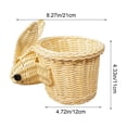 thumbnail image 3 of Beautynvta Easter Bunny Basket, Rattan Weaving Rabbit Shaped Storage Basket, Plastic Small Bunny Basket, Multifunctional Fruit and Snack Organizer Basket, Easter Decorations, 3 of 9