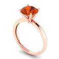 thumbnail image 2 of Clara Pucci 14K Rose Gold 2ct Red Solitaire Ring for Women, 2 of 8