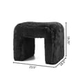 thumbnail image 5 of Roundhill Furniture Zorya Contemporary Faux Fur U-Shaped Ottoman, Set of 2, Black, 5 of 9