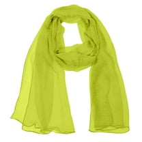 Wrapables Solid Color 100% Silk Long Scarf, Lime Green