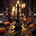 thumbnail image 5 of Izexuh 6Pcs Black Halloween Candle Holder, 3D Stand for Home Desktop, Spooky Party Table Decor with Sturdy Paper Construction for Shelf Mantel Entryway and Holiday Party Display, 5 of 7