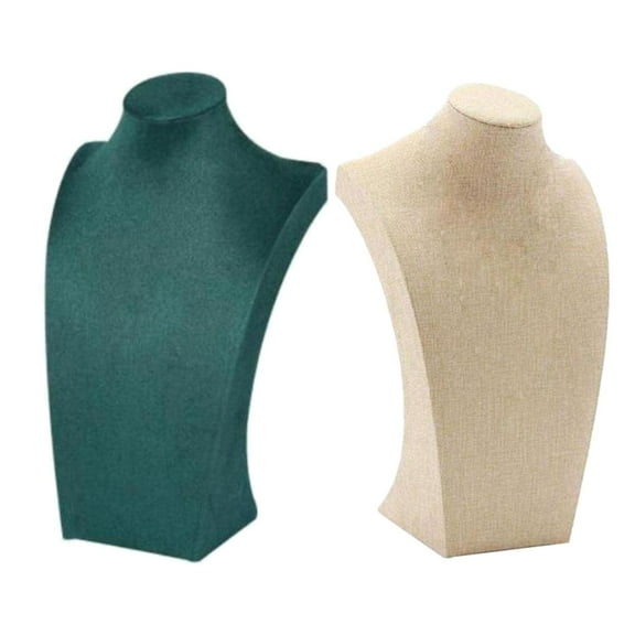 2 Pack Necklace Display Chain Jewelry Bust for Selling Shows Dresser Storage 30cm