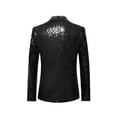 thumbnail image 2 of Caoirhny Men's Shiny Sequin Blazer, One Button Tuxedo Suit Jacket for Party, Wedding, Banquet, Prom, 2 of 3