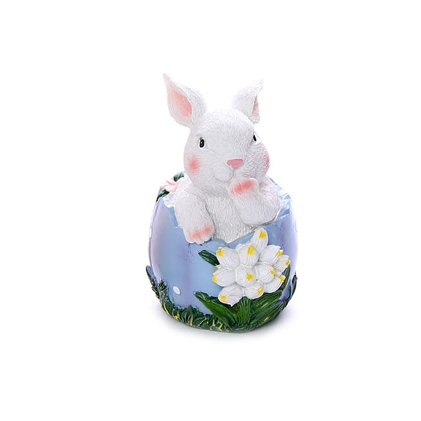Adorno de Pascua Inteprter decoración de huevo artesanal escultura de temporada figurita decorativa azul