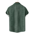 thumbnail image 6 of Mens Shirts Plus Size Short Sleeve Lapel Button Up Solid Color Casual Summer Shirt Army Green XXXL, 6 of 6