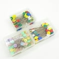 thumbnail image 1 of pitrice 100Pcs Plastic Flat Head Pins Straight Quilting Pins Mixed Color DIY Sewing Needles, Light Color Flower, 1 of 7