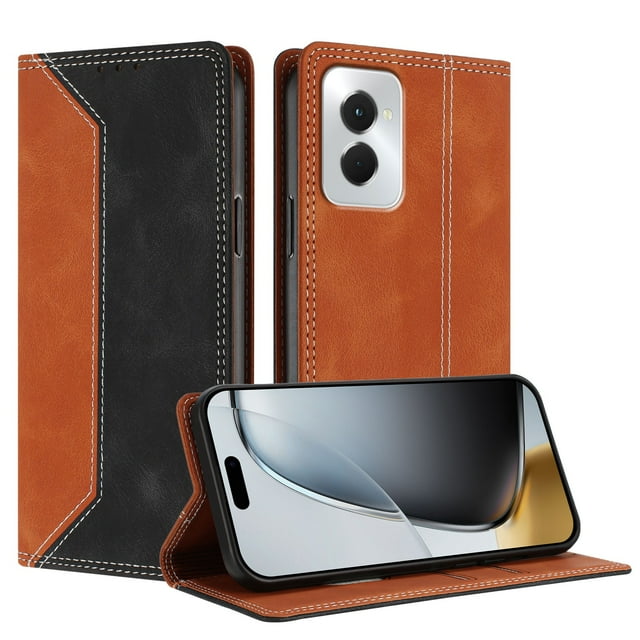 Funda FOXDOCK para Motorola Moto G Power 5G 2024 de Cuero Premium Bicolor con Ranuras RFID, Carcasa Tipo Billetera Antigolpes y Soporte Plegable