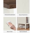 thumbnail image 2 of EYYTHUNG Record Player Stand Set of 2 with Vinyl Record Storage Holds up to 180 Albums, Large Turntable Stand Dispaly Shelf, Farmhouse Wood End Table, Rustic White/ Honey Brown, 2 of 7