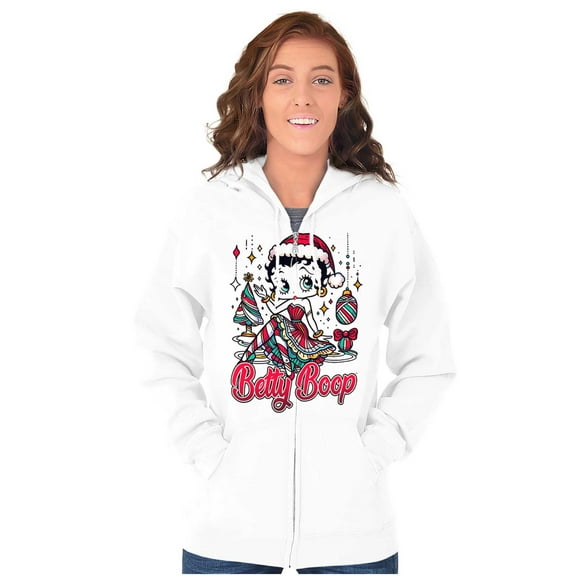 Betty Boop Christmas Ms. Santa Claus Zip Hoodie Sweatshirt Women Brisco Brands S
