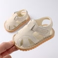 thumbnail image 3 of UTTOASFAY Toddler Shoes Newborn Baby Girls Boys Roman Shoes Sandals First Walkers Soft Sole Shoes Beige 3-6Months, 3 of 5