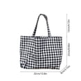 thumbnail image 3 of Tanyzvel Women Gingham Canvas Tote Bag, Reusable Shopping Shoulder Bag, Lightweight Plaid Handbag for School Work Outdoor Daily Use, 3 of 6