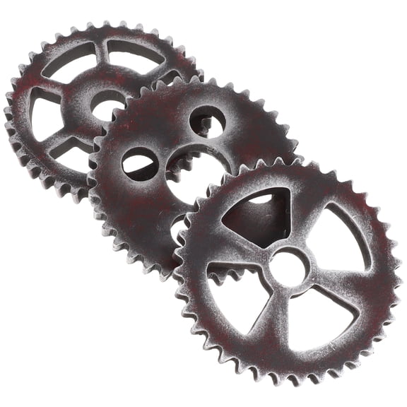 3 Pcs Wooden Gear Ornament for Crafts Decoration Accessories Gears