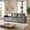 Grey, variant on Chesterfield Sofa, 93.7" King Pull Out Sofa Bed, 3-in-1 Faux Leather Convertible Sleeper with Nailhead Trim & Rolled Arms, Grey