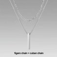 thumbnail image 1 of . 3D Vertical Bar Necklaces for Men  Layering Stainless Steel Geometric Pendant  Layered Wheat Rope Cuban Chain  Boy Collar, 1 of 7