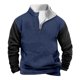 thumbnail image 1 of pstuiky camisas de manga larga para hombre, Sudadera informal de manga larga con cuello alto y cremallera en bloques de color para hombre Tops casuales para hombres s, 1 of 3