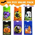 thumbnail image 2 of KNACK - 60 Pcs Halloween Drawstring Treat Bags, Goodie Candy 6 Trick Or Treat Bags Bulk,, 2 of 6