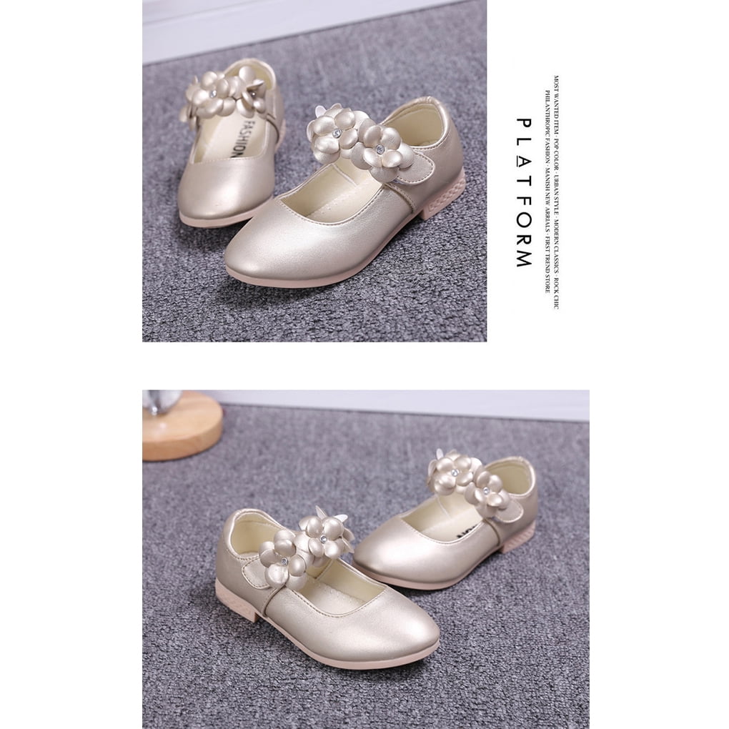 Unatoiry Rubber White Children Shoes Adjustable Strap Wide Applications Soft Edgings Girls White Flower Shoes White 35 21.4cm