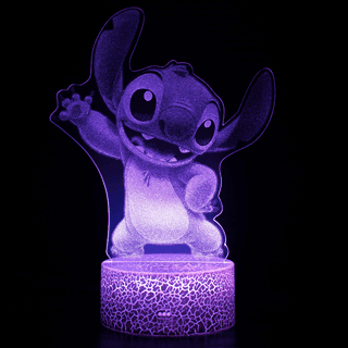 Disney Lilo and Stitch Light- Touch LED Night Light with USB Charging- LED  Nightlight with 6 Light Settings, USB 2.0 and Type C Ports- Lilo and Stitch