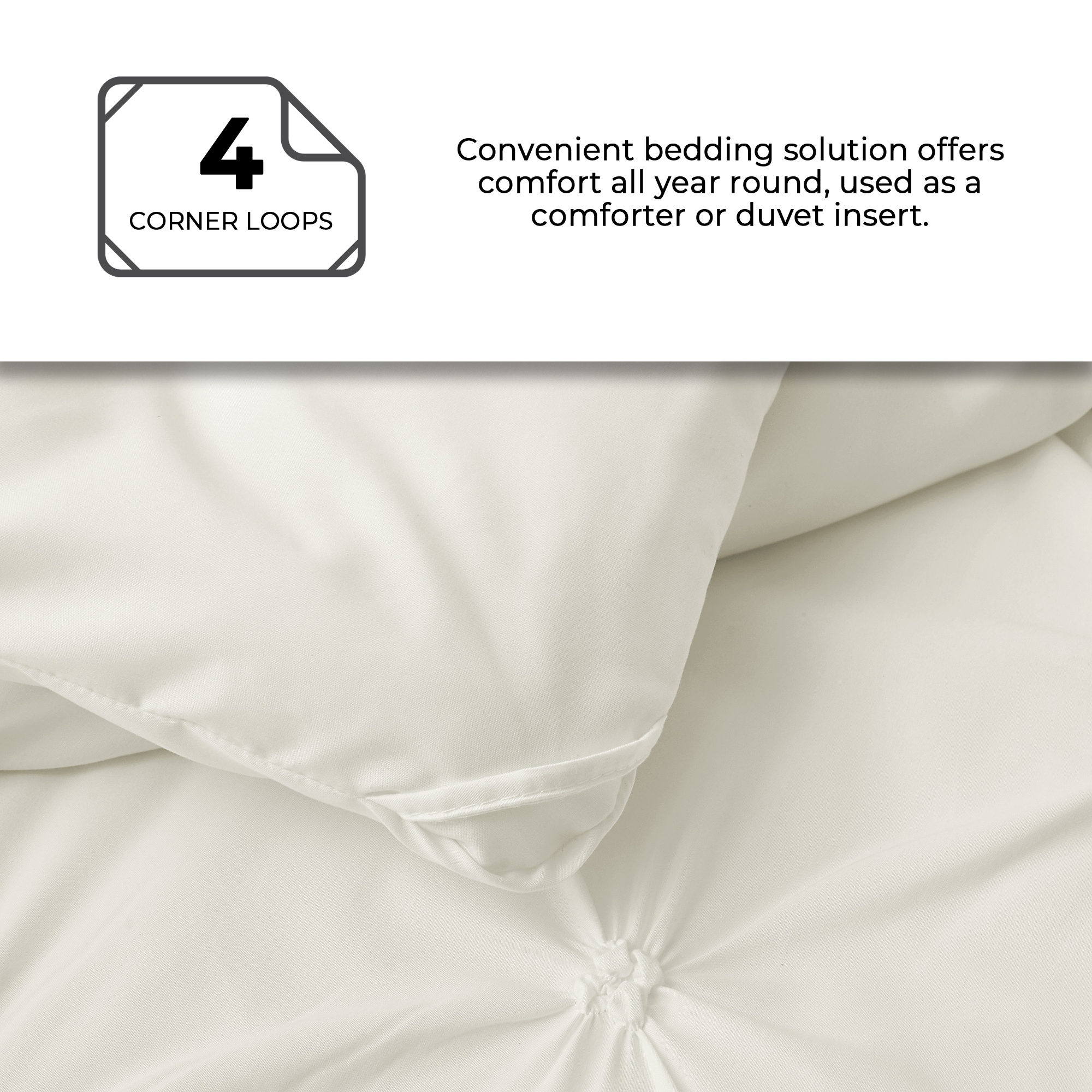 Peace Nest 3-Piece All Season Pinch Pleated Comforter Set, Cream, King - image 4 of 6