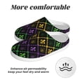 thumbnail image 6 of Fotbe Mardi Gra Geometric Pattern Women's Fuzzy Curly Fur Memory Foam Loafer Slippers Indoor Outdoor Slippers Winter Home Shoes-39/40, 6 of 7
