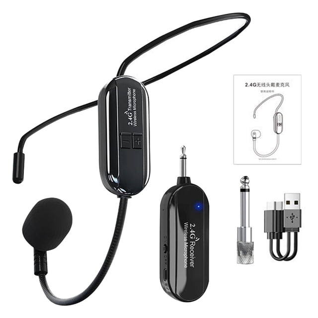 Cabezal MIC 2 en 1 Micro Auricular Del Micrófono Inalámbrico 2.4G Largo Rango