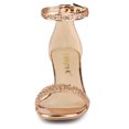 thumbnail image 3 of Sandalias de Tacón Grueso Allegra K con Correa de tobillo Brillantina Oro Rosa 36, 3 of 7