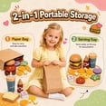 thumbnail image 3 of WonderStone Wooden Play Food Set for Kids, Pretend Hamburger Toy Set with Menu & Tray, Play Kitchen Food for Toddlers 3+, Gift for Girls and Boys, 3 of 8