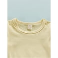 thumbnail image 5 of Qiylii Infant Girls Solid Color Long Sleeve Ruffle Romper Bodysuit + Froal Suspender Dress, 5 of 9