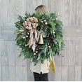 thumbnail image 3 of Christmas Pinecone Pine Needle Faux Wreath Boho Wreath Green Front Door Wreath, 3 of 5