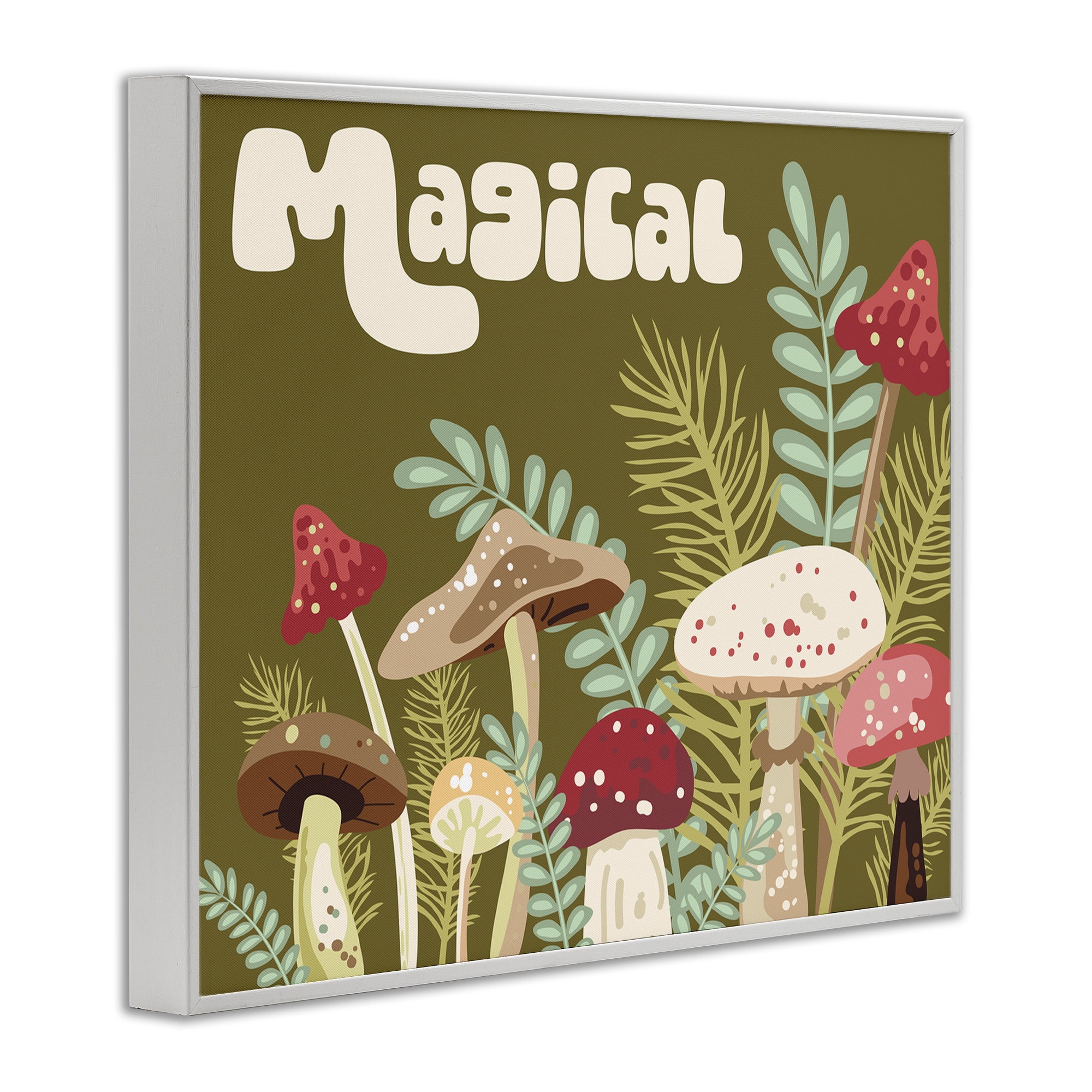 Stupell Industries Magical Botanical Mushrooms Botanical & Floral Painting White Framed Art Print Wall Art, 20 x 16