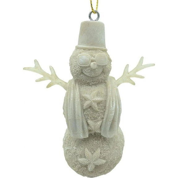 Sand Snowman Tropical White Beach Christmas Tree Ornaments Nautical