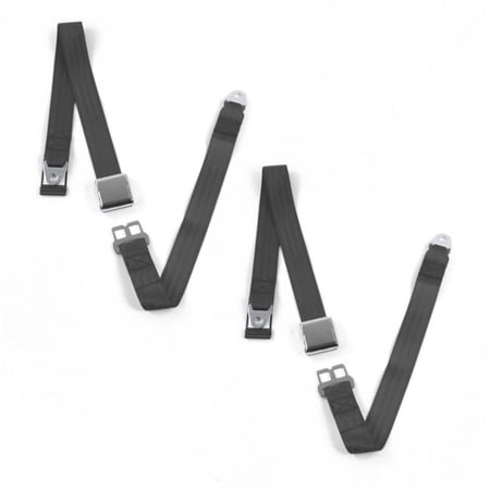 SafeTBoy  Airplane 2 Point Charcoal Lap Bench Seat Belt Kit for Chevy Truck 1947-1954 - 3 Belts