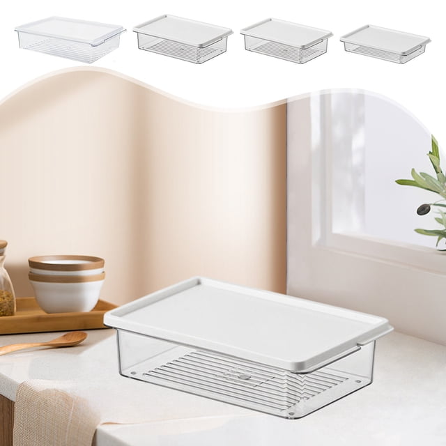 Sentmoon Food Storage Food Storage Containers Cheese Dispenser Refrigerator Fruit Flip Lid Block Organiser Ginger Garlic Spice Storage Container