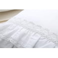 thumbnail image 2 of White Lace Square Pillow Covers Euro Shams with Ruffles Cotton 18"X18" 2-Pack Zipper Closure Luxury Elegant, 2 of 7