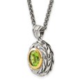 thumbnail image 5 of 925 Sterling Silver Necklace with Pendants Chain Shey Couture 14K Accent 18 Inch Antiqued Round Bezel Peridot mm, 5 of 5