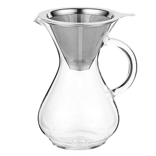 CoastLine Pour Over Coffee Carafe 4 Cup Capacity Hand Crafted Glass
