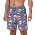 thumbnail image 2 of Uemuo happy Skull rose Pattern Mens Swim Trunks Quick Dry Board Shorts with Mesh Lining, Stretch Beach Shorts Quick Dry No-Chafing Board Shorts-, 2 of 9
