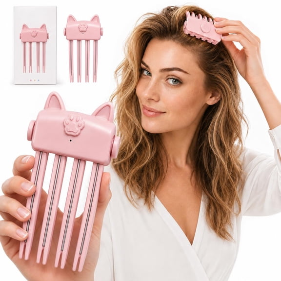 Heated Volumizing Clip - Wireless Heated Volumizing Root Lift Clip (Pink) | Electric Volume Hair Clips with 2 Heat Settings & Cordless & Portable Travel Hair Styling Tool for Flat Fine Hair