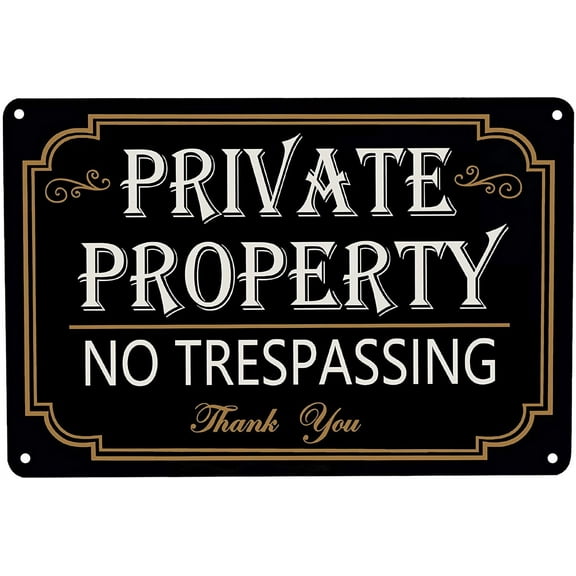 Private Property No Trespassing Sign Safety Privacy Warning Sign Metal Yard Signs for House,Office,Business 8X12Inch