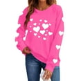 thumbnail image 2 of Ailaofu Women Valentine's Sweatshirt Love Heart Print Pullover Tops Loose Casual Cute Valentines Gift Long Sleeve Sweatshirt, 2 of 7