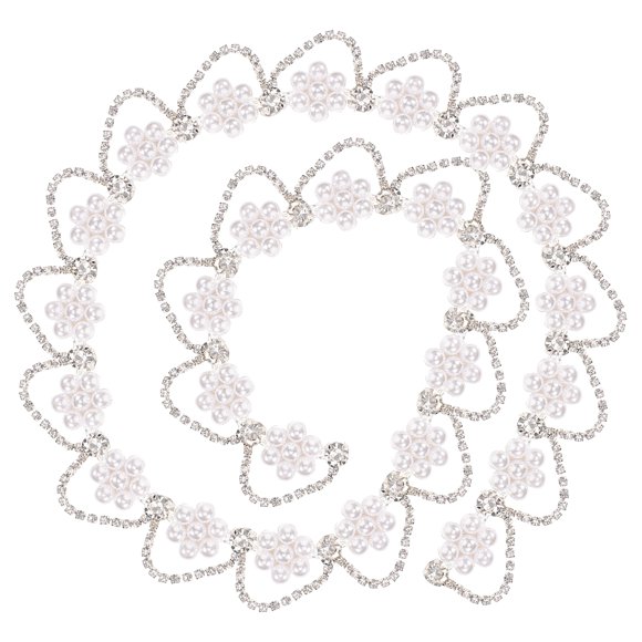 1 cuerda de la cadena de diamantes de diez rianas Pearls Cadena de diez rianas Ropa de banda para la banda de cabello Diy Diebre