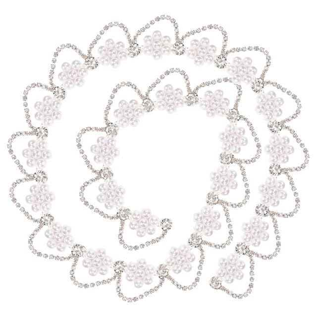 1 cuerda de la cadena de diamantes de diez rianas Pearls Cadena de diez rianas Ropa de banda para la banda de cabello Diy Diebre