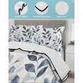 thumbnail image 4 of Navy Blue Botanical Twin Size Down Alternative Comforter, Lightweight Comforter Quilt Bedding Set with Pillow Shams Pastoral Spring Leaves Watercolor All Seasons Bed Comforter Duvet Insert 68"x86", 4 of 7