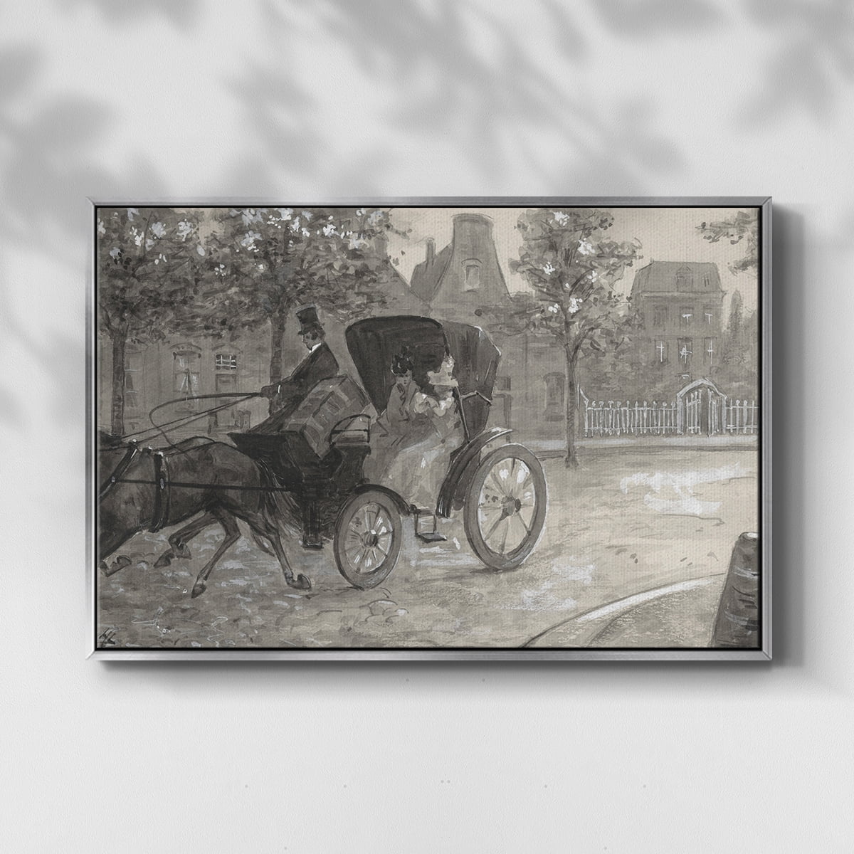 Vintage Animal Print-XXVIII By Wexford Home Framed in Silver Wood Gallery Wrapped Canvas 17 in. x 25 in.