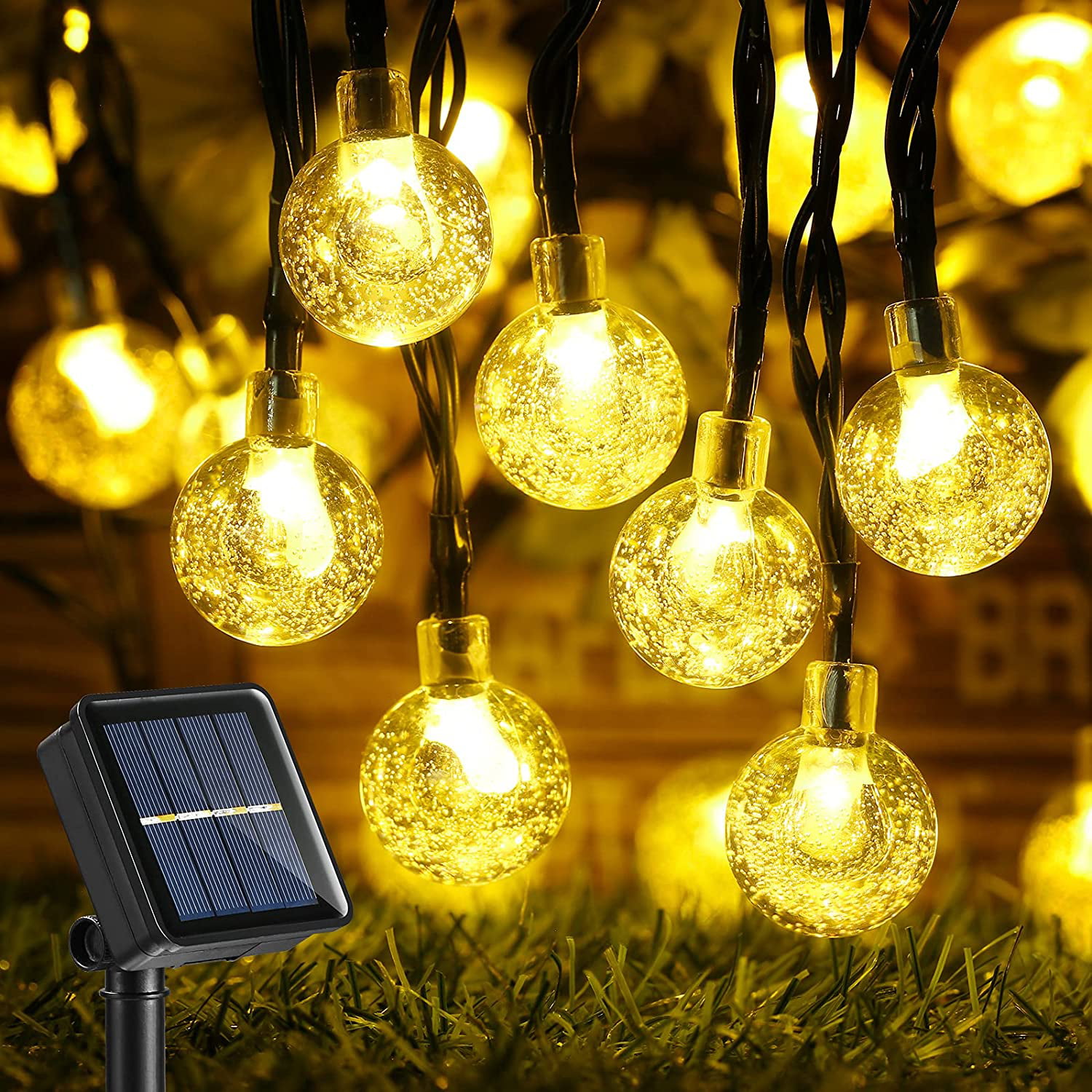 50 LED Solar Power Garden Outdoor Waterproof Decoration Fairy String Lights Bulb 