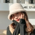 thumbnail image 2 of CoCopeaunt Women Fluffy Bucket Hat Casual Fuzzy Plush Cozy Girls Students Fisherman Cap, 2 of 6