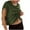 Army Green1, variant on Womens Workout T Shirts Open Back Short Sleeve Athletic Shirts Gym Loose Crop Running Yoga Tees