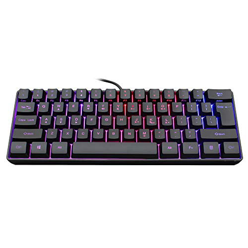 Snpurdiri ST-K3 60% Wired Gaming Keyboard,RGB Backlit Ultra-Compact Mini  Keyboard,Waterproof Mini Compact 61 Keys Keyboard, for PC/Mac Gamer,  Typist, 