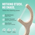 thumbnail image 2 of Dental Floss Picks for Teeth (200ct) - Double Thread Tooth Picks Flossers for Adults, Toothpicks Floss, Vegan Corn-Straw Handle, Shred-Resistant String for Interdental Oral Care & Health, Mint, 2 of 4